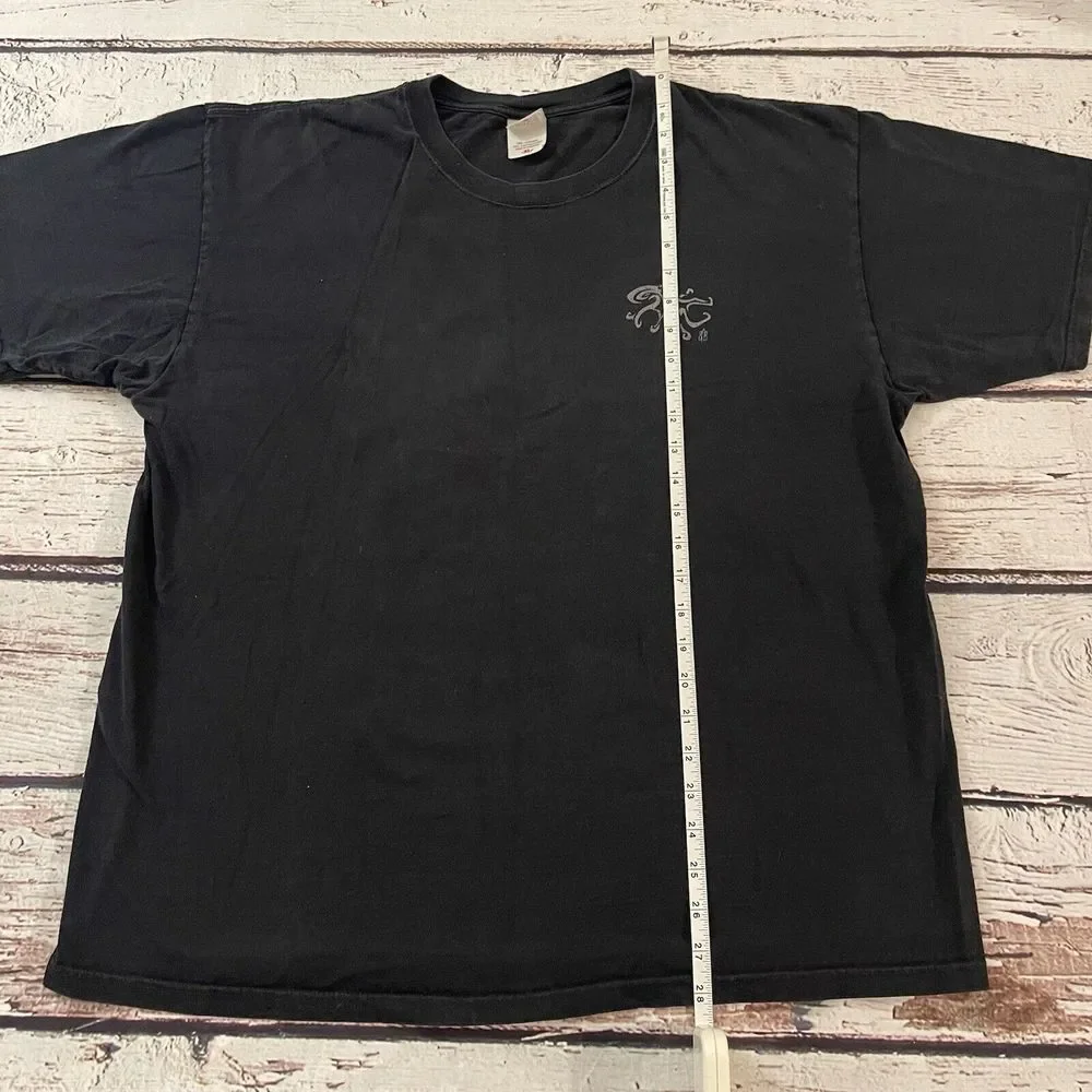 VINTAGE Y2K B&B Shirt Mens XL Black Graphic Tribal Print Hawaii‎ Faded